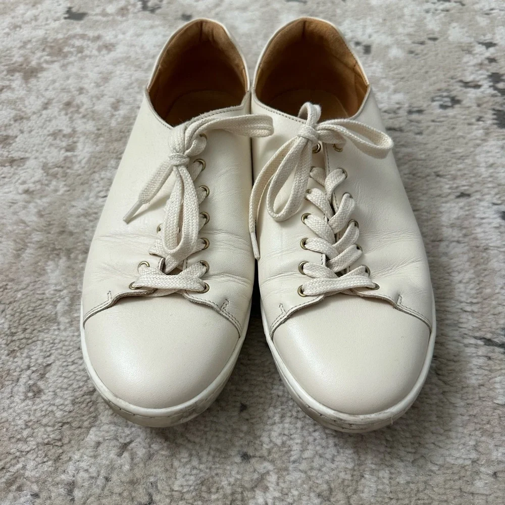 SEZANE Jack Trainers Patent Leather Comfort Sneakers Beige US 9.5